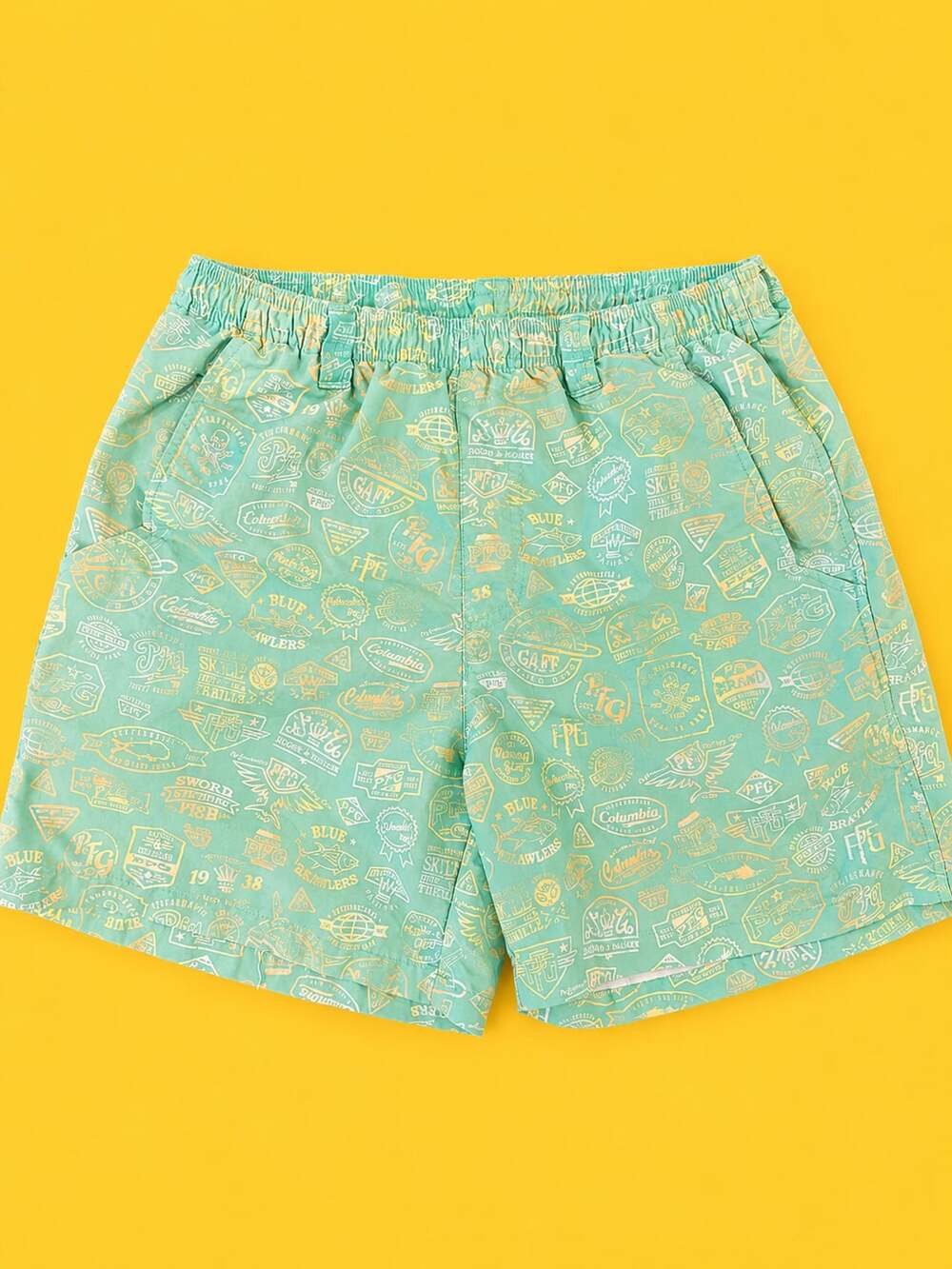 Columbia Men's PFG Super Backcast Heritage Swim Trunks Aqua Blue Macaw